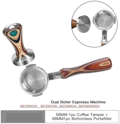 Compatible With BES920, 980, 990, 58mm Bottomless Portafilter, Stainless Steel Naked Coffee Handle, Cafe Accessories(Colorful Set) - Image 2