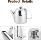 32oz Stainless Steel Teapot, Stovetop Kettle for Pour Over Coffee and Tea, Induction Compatible with Non Drip Spout Serving Teapot for Home Office Restaurant Hotel Travel Camping Use - Image 3