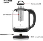 Chefman 1.7 Liter Electric Kettle With Tea Infuser, Cordless With Removable Lid And 360 Swivel Base, LED Indicator Lights, Black - Image 2