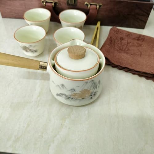 Chinese Kung Fu Tea Set, Semi-Automatic for Lazy Users, Exquisite Gifts Set, Perfect for Christmas, Father's Day, Mother's Day, and Birthday Gifts. (Grey-House) - Image 6