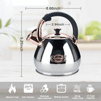 Tea Kettle Stovetop Whistling Kettle Teapot, 3Quart Tea Pot Stainless Steel Teakettle for Stove Top with Heat Proof Ergonomic Handle - Image 6