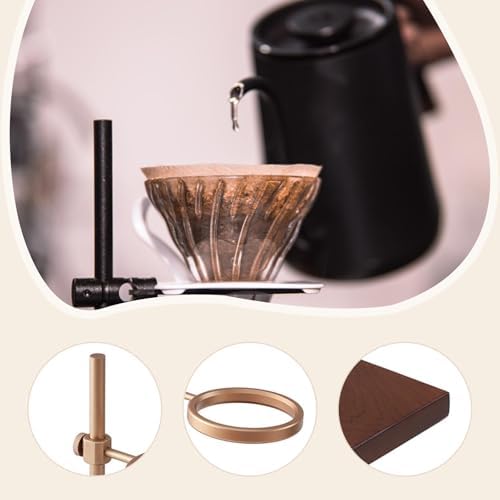 Coffee Dripper Holder Multipurpose Pour Over Dripper Reusable with Base Accessories Wooden Decor Portable Drip Coffee Stand - Image 3