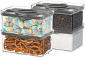 4-Pack Small Pantry Containers with Twist-Lock Lids 0.8 QT Black by Prestoor