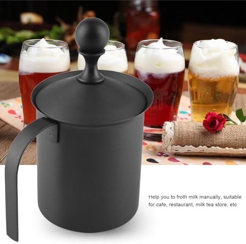 Manual Milk Frother, Stainless Steel Double Layer Mesh Manual Milk Frother, Ergonomically Frother Handheld, for Cappuccino, Coffee Latte, Hot Chocolate[800ML] - Image 2