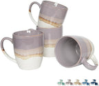 Bosmarlin Ceramic Coffee Mug Set of 4, 17 Oz, Coffee Cups with Big Handle, Microwave Safe, Unique Reactive Glaze by Bosmarlin