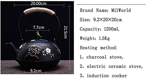 tetsubin cast iron kettle workshop japanese Healthy Teapot with Stainless Steel Infuser （1200mL） - Image 3