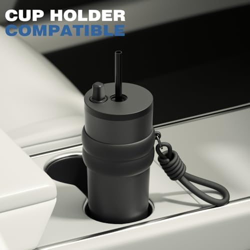 SDGA+ 24 oz Stainless Steel Tumbler with Lid and Straw, Insulated Water Bottle Leak Proof for Hot and Cold, Portable Travel Coffee Mug, Reusable Coffee Cup for Women, Black - Image 5