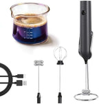 YARRAMATE Espresso Shot Glass (3.4oz/100ml) & Milk Frother (Black) by YARRAMATE