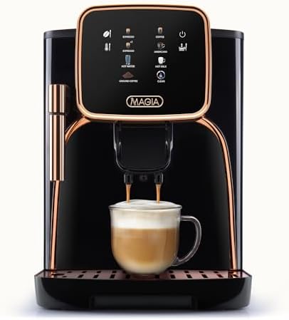 Zulay Kitchen Magia Automatic Espresso Machine – Clasica, Black Copper – Super Automatic Coffee Maker with Built-in Grinder, Steam Wand, Self-Cleaning, Touch Panel, for Bean & Ground Coffee by ZulayKitchen
