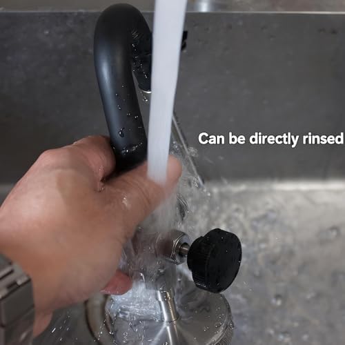 Outdoor Milk Frother, Stainless Steel Steam Milk Frothing Pitcher, Electric Milk Steamer, Split Design, with 3-hole Nozzle/Air Pressure Gauge, Washable and Easy To Clean, for Latte.(Black) - Image 5