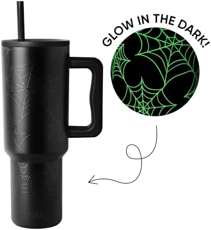 Simple Modern Halloween Tumbler with Handle | 40oz | Spiderweb - Image 3