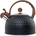 Vilihkc Whistling Stainless Steel Tea Kettle with Wood Grain Anti Heat Handle,2.6 Quart/2.5 Liter Stainless Steel Tea Kettles,Loud Whistling for Tea,Coffee,Gas Electric Applicable by vilihkc