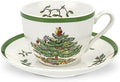 Spode Christmas Tree Teacups & Saucers, Set of 4 by Spode