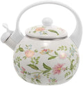 Hemoton Enamel Tea Kettle 2.2 Quart Stovetop Whistling Water Kettle Thickened Steel Enamel Teapot for Home and Office Kitchen by HEMOTON