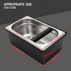 DIBTSA Espresso Knock Box,Stainless Steel Coffee Pucks Container, with Steel Holder and Noise Reduction Rubber Ring (10.94 x 6.88 x 4.25 inch) - Image 2