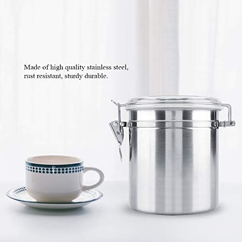 Haofy 2 Pcs Coffee Canister with Clear cover, 51oz Airtight Stainless Steel Kitchen Food Storage Container Vacuum Sealed Storage Jarfor Grounds Coffee Beans Tea Flour Cereal Sugar - Image 4