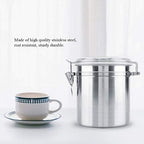 Haofy 2 Pcs Coffee Canister with Clear cover, 51oz Airtight Stainless Steel Kitchen Food Storage Container Vacuum Sealed Storage Jarfor Grounds Coffee Beans Tea Flour Cereal Sugar - Image 4