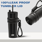 SDGA+ 24 oz Stainless Steel Tumbler with Lid and Straw, Insulated Water Bottle Leak Proof for Hot and Cold, Portable Travel Coffee Mug, Reusable Coffee Cup for Women, Black - Image 4