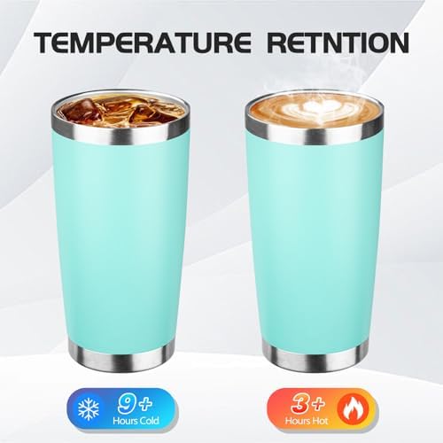 StarSpeed 8 Pack 20oz Stainless Steel Travel Coffee Tumbler,Light Green - Image 3