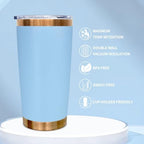 20 oz Tumbler Bulk Stainless Steel Tumblers with Lids and Straws Sky Blue - Image 3