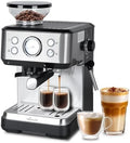 20 Bar Espresso Machine, Stainless Steel, with Built-in Grinder by HousesAid