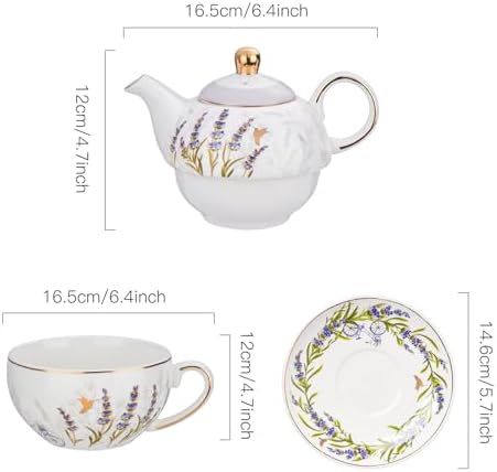 Tea for One Set, Teapot and Cup Set, Lavender - Image 2