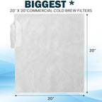 50 Piese Cold Brew Coffee Filters with Drawstring, 20" X 20" Commercial Cold Brew Bags for Commercial Model Cold Brew Coffee Makers and 5 Gallon Systems, Brew Up To 5 LBS Coffee - Image 3