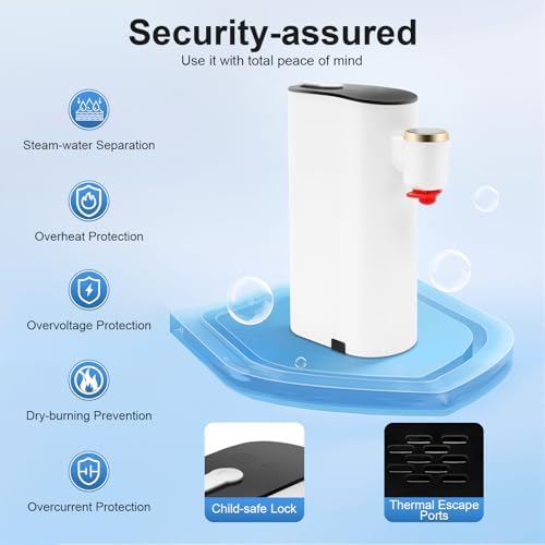 Instant Hot Water Dispenser, Child Safety Lock Memory Function Quick Heating Countertop Water Dispenser, 5-Temperature Settings Baby Bottle Water Dispenser for Home/Office, Baby Milk Tea Coffee - Image 3