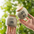 thalo Stash Jar Container Bulk Tea Storage Container Ceramic Candy Nut Sealed Jar Home Kitchen Food Storage Jar Empty Jar Small Portable Vintage Storage Jars(Color:B) - Image 4