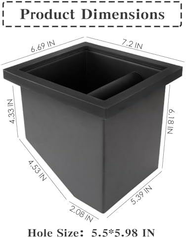Stainless Steel Espresso Coffee Ground Knock Box Chute, Built-in Desktop Waste Bucket, Bottomless Knocking Residue Box - Image 4