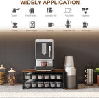 TQVAI K Cup Holder - 60 Capsule Capacity 2 Tier Sliding Pods Storage Drawer with Disposable Cups & Lids Holder, Coffee Bar Station Organizer for Countertop, Black - Image 5