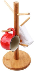 Coffee Mug Rack Cup Holders Wooden Mug Hanger Rack Tree Shape Coffee Tea Cup Storage Holder Removable Wooden Mug Stand Organizer Drinkware Shelf with 6 Hook Mug Stands by Unknown