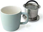 FORLIFE Dew Satin Finish Brew-In-Mug with Basket Infuser & Stainless Lid 11 oz. (Minty Aqua) - Image 6