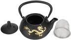 Iron Teapot Tetsubin Tea Pot Embossed Dragon Pattern Tea Kettle Pot With Stainless Steel Infuser for Stovetop (300ML) - Image 7