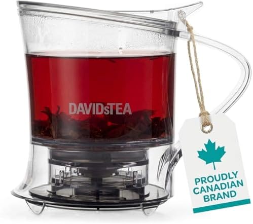 DAVIDsTEA 16 oz Bottom‑Dispensing Tea Steeper with Fine Nylon Infuser – BPA‑Free Tritan, Drip‑Free Loose Leaf Tea Maker (Hot & Iced) by DAVIDsTEA