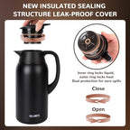 316Stainless Steel Coffee Carafe 84oz - 12 Hours Hot & 24 Hours Cold Black - Image 6