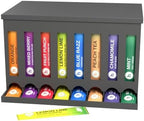 Drink Packet Organizer, 8 Slot Dispenser with Front Pull Windows for Drink Mix Packets, Electrolyte Sticks and Tea Bags, Tea Bag Organizer for Pantry and Coffee Station (Tan, 4 Pack) - Image 3