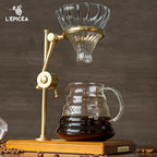L'ÉPICÉA Pour Over Coffee Maker Set, Pour Over Coffee Maker with Stand, Adjustable Stainless Steel Stand, Wooden Base, Paper Filters, Cone Glass Coffee Carafe, Pour Over Coffee Dripper - Image 3