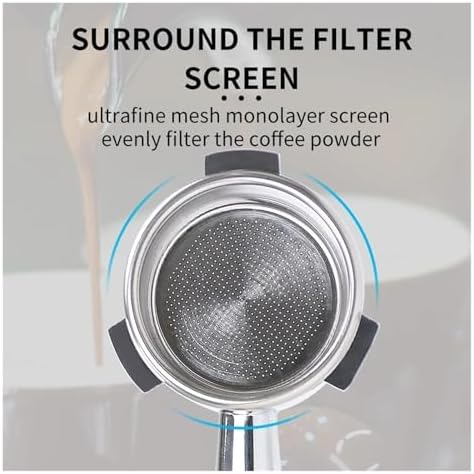 54mm Coffee Bottomless Portafilter ，Compatible For Breville， Sage 870 878 880 With Replaceable Filter Basket Home Kitchen Barista Accessories(53MM Dual Head Black) - Image 5