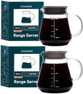 Ovalware Glass Range Coffee Server For Pour Over Coffee & Tea - 600ml and 800ml Microwave Safe & Heatproof 2.5mm Thick Glass Body by Ovalware