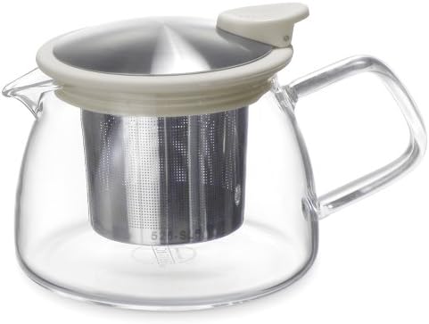 Forlife Bell Glass Teapot with Basket Infuser, 14-Ounce/430ml, White by Unknown