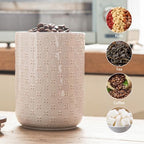 Mowtanco Embossed Ceramic Canister Set with Airtight Bamboo Lid - Image 4