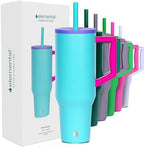Elemental Spill Proof 40oz Insulated Tumbler with Handle & Straw Travel Mug by Elemental