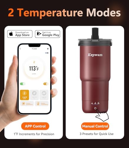 Kepwam Self-Heating Travel Mug T3,20oz Large Capacity Leak-Proof Heated Mug - Image 3