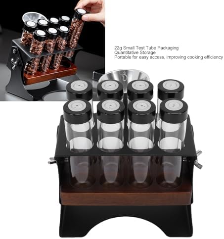 banapoy Single Dose Coffee Bean Storage Tubes and Stand, Adjustable Large Tempered Glass Sealing Coffee Bean Cellars with Adjustable Display Rack and - Image 4