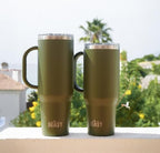 Beast 42 oz Tumbler with Handle Stainless Steel Vacuum Insulated Coffee Ice Cup Double Wall Travel Flask (Army Green) - Image 3
