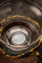 Glass Teapot Set with Infuser Semi Automatic Dragon Tea Set (Blue golden teapot) - Image 3