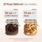 ComSaf Square Glass Pantry Jars with Airtight Lids 27 oz 6 Pack Spice Jar - Image 5
