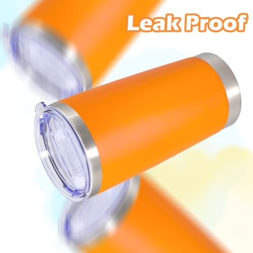 20oz Tumbler Insulated Tumblers Vacuum Coffee Mug with Lid Orange 12Pack - Image 6
