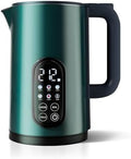 1.7L Stainless Steel Electric Kettle with Temperature Control – Green by Tisanio